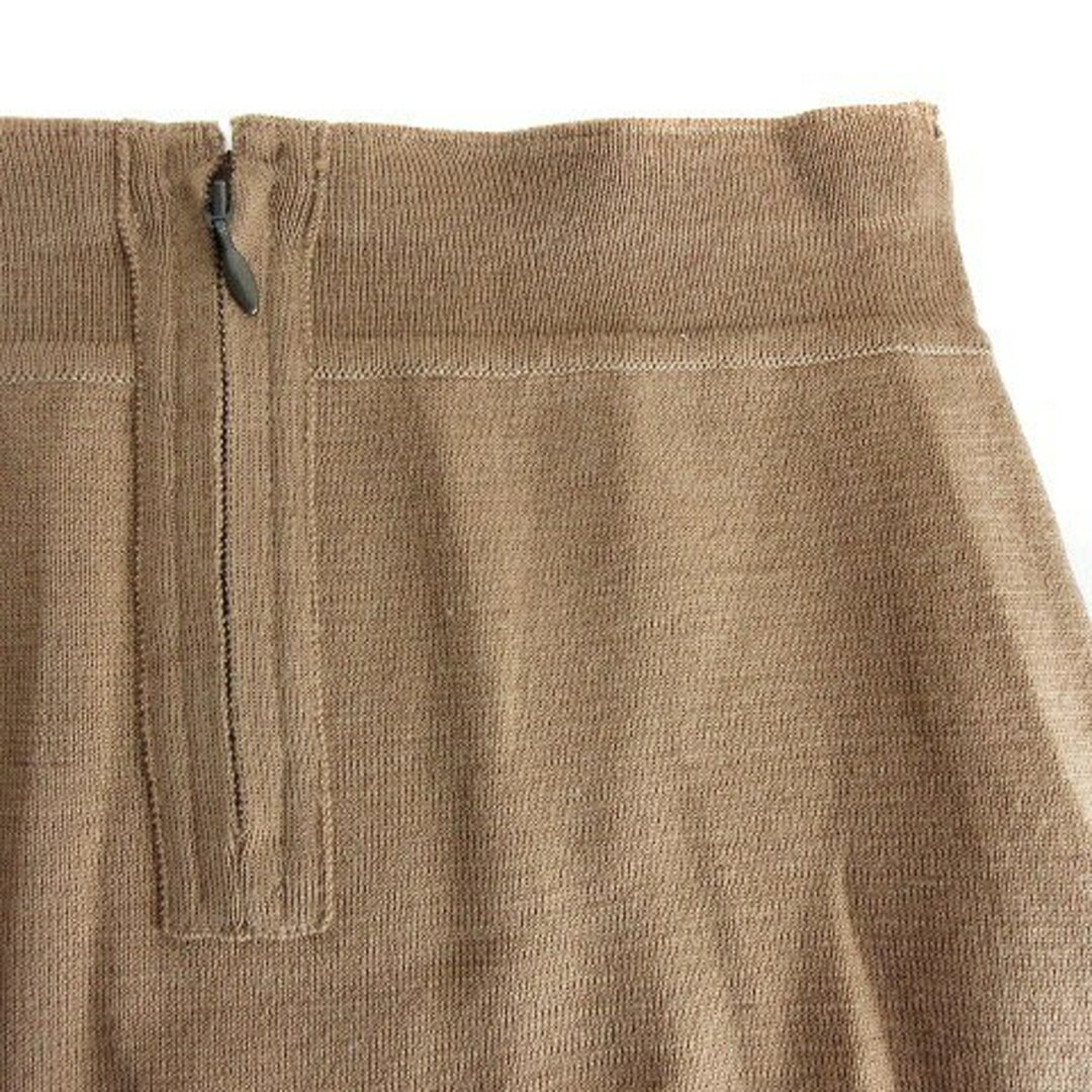 STRAWBERRY-FIELDS(ストロベリーフィールズ)のストロベリーフィールズ タイトスカート ミニ ニット バックファスナー 無地 茶 レディースのスカート(ミニスカート)の商品写真