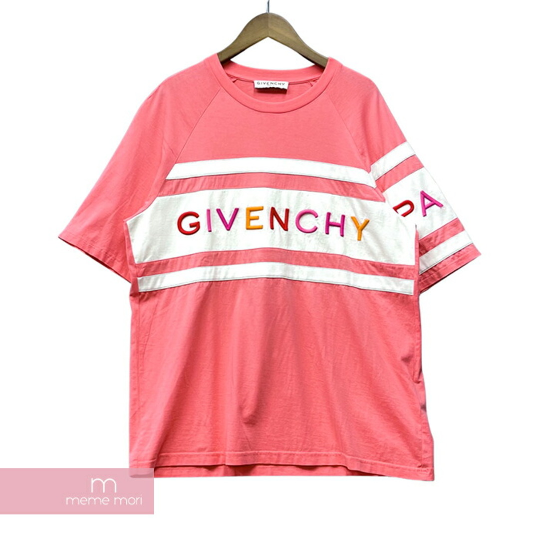 GIVENCHY 2020SS Embroidered Logo Tee BW706V3Z1X ジバンシィ エンブロイダリーロゴTシャツ 半袖カットソー ロゴ刺繍 サーモンピンク サイズS【230913】【-B】【me04】