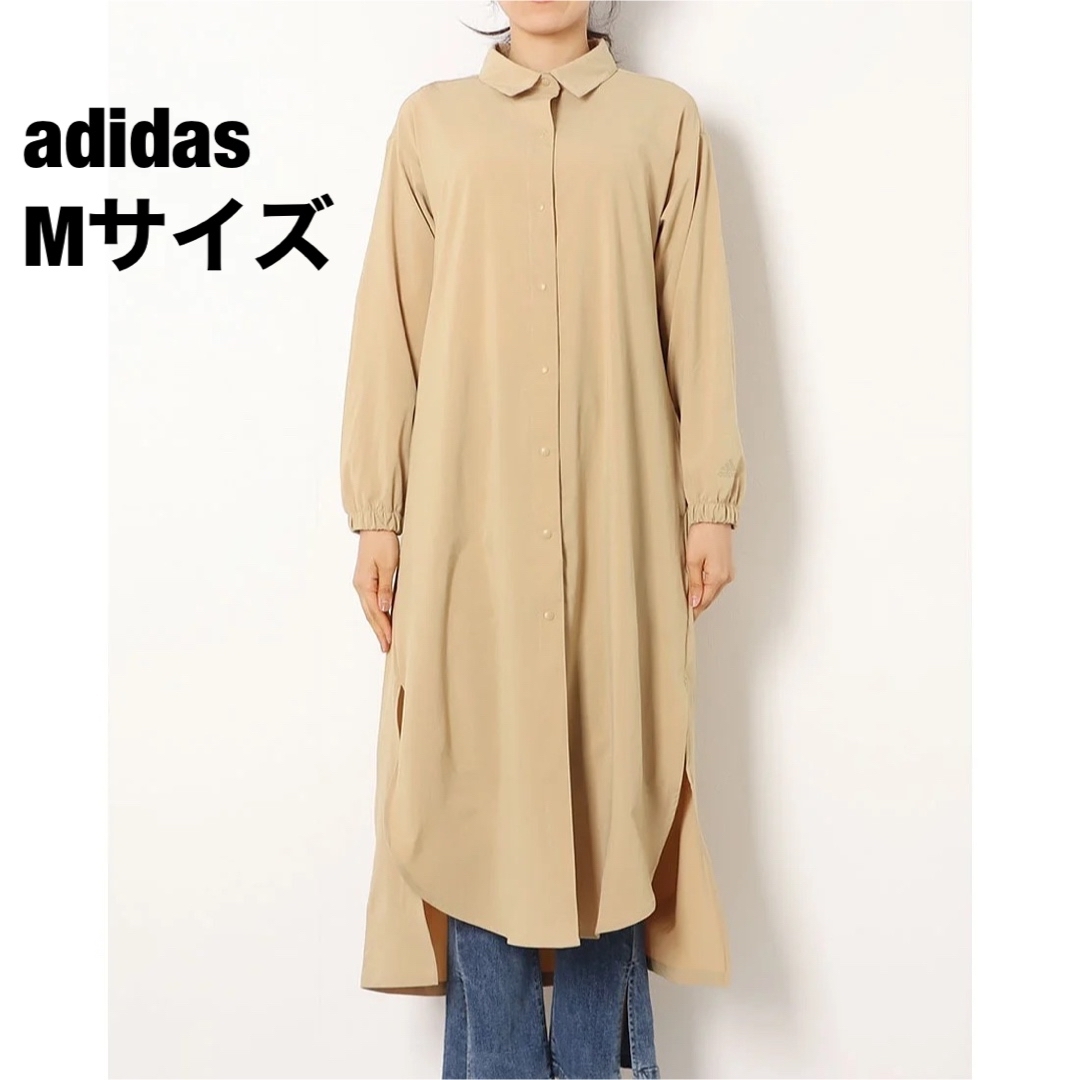 adidas(アディダス)の新品 M adidas アディダス ロングワンピース シャツワンピース ワンピ レディースのワンピース(ロングワンピース/マキシワンピース)の商品写真