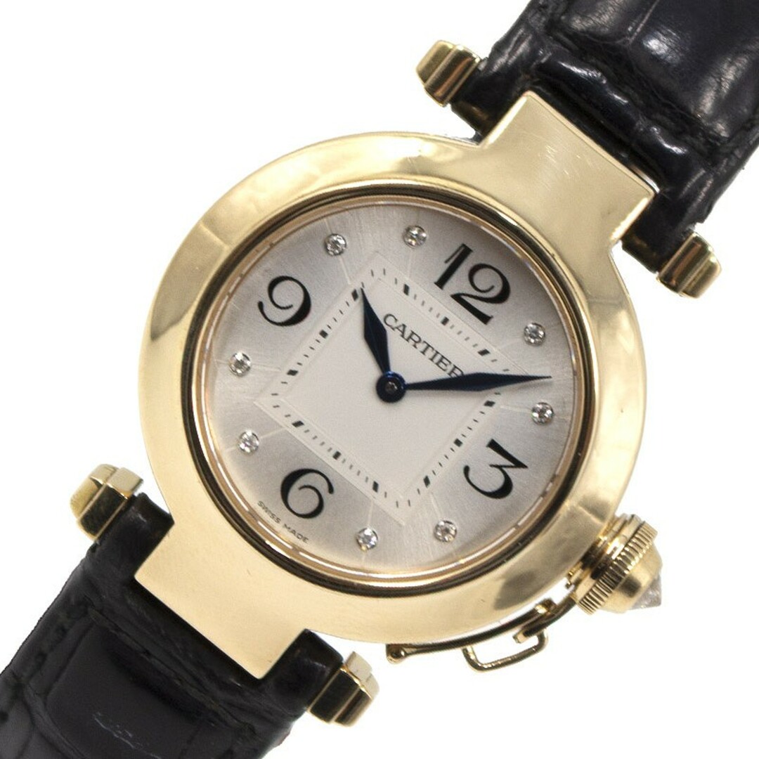 カルティエ Cartier パシャ 32mm WJ11891G K18YG/革ベルト クオーツ レディース 腕時計