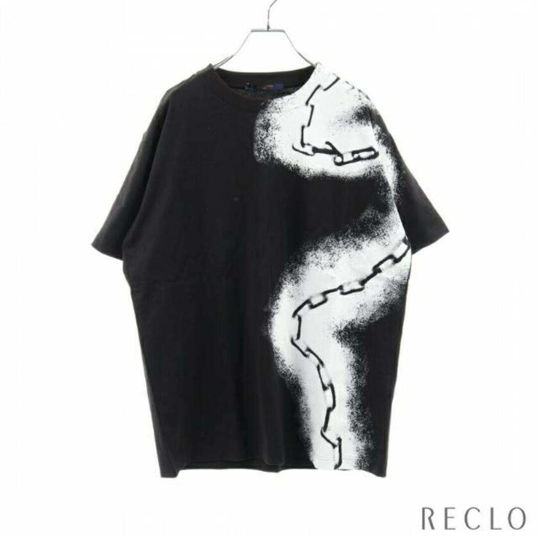 Spray Chain Print スプレーチェーン プリント Tシャツ ブラック ホワイト70cm肩幅