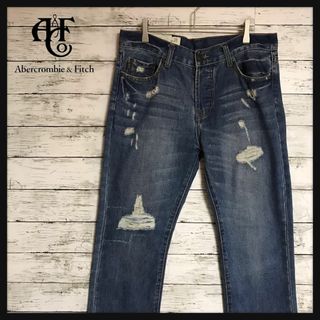 アバクロンビーアンドフィッチ(Abercrombie&Fitch)の【入手困難】アバクロンビー＆フィッチ　ダメージジーンズ　ストレート　E821(デニム/ジーンズ)