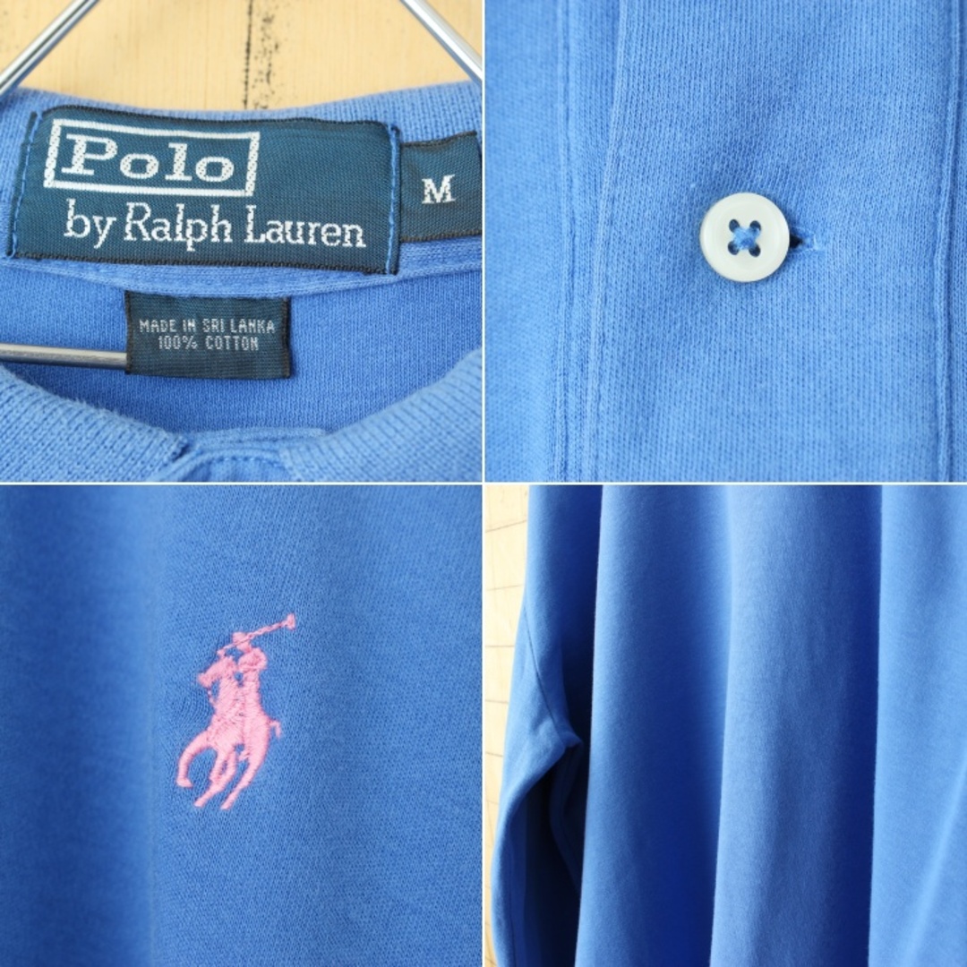 POLO RALPH LAUREN(ポロラルフローレン)のUSA Polo ポロ ラルフローレン 長袖ポロシャツ ブルー M aw12 メンズのトップス(ポロシャツ)の商品写真