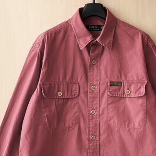 ポロラルフローレン(POLO RALPH LAUREN)のポロラルフローレン　シャツ　長袖　フラップポケット　2ポケット　赤(シャツ)