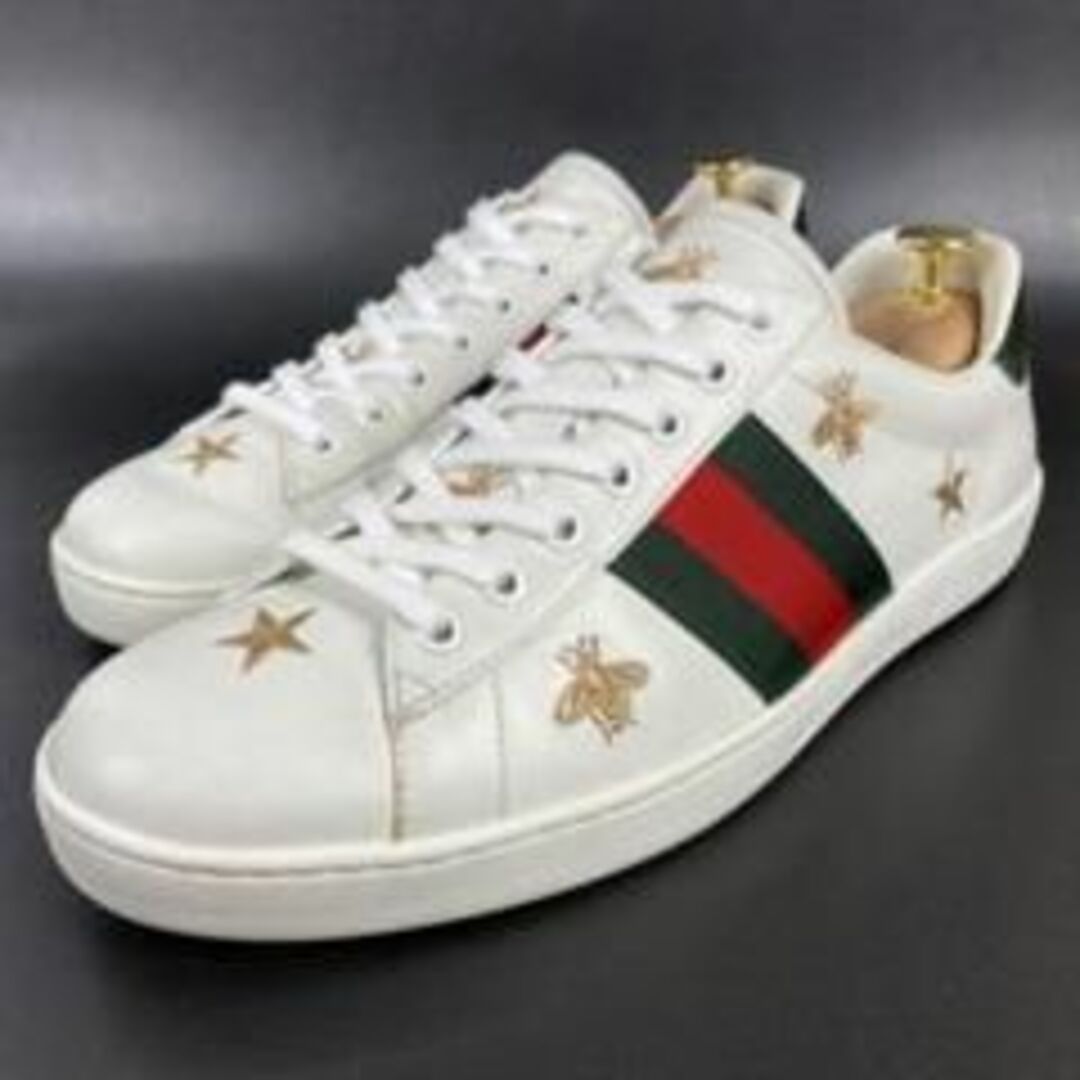 良品】GUCCI エース ビー エンブロイダリー レザースニーカー-