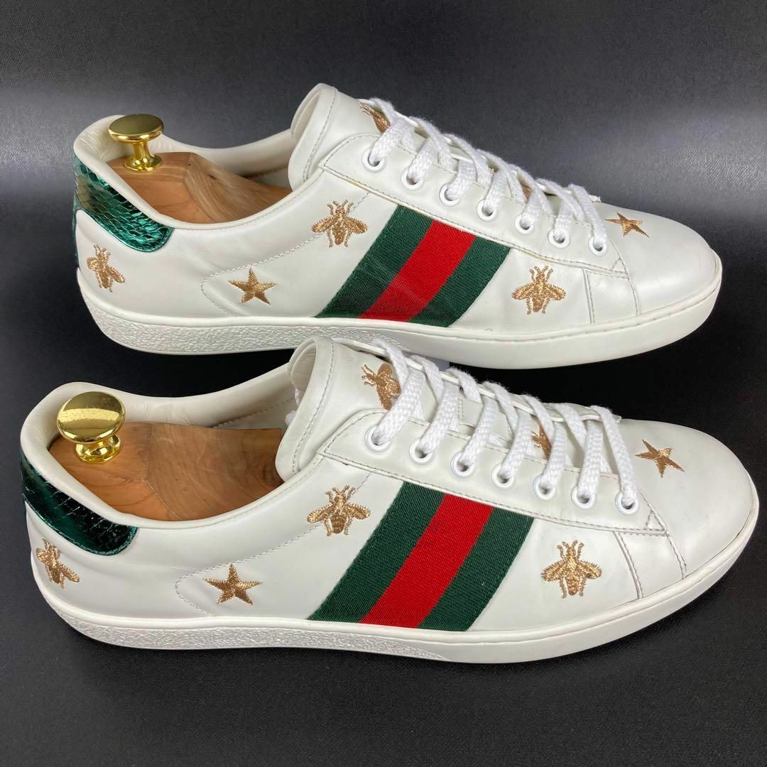 良品】GUCCI エース ビー エンブロイダリー レザースニーカー-