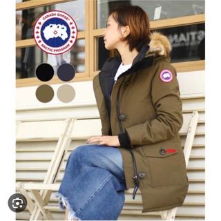 カナダグース(CANADA GOOSE)の美品　値下げ可能　カナダグース　ブロンテ　カーキ　(ダウンコート)