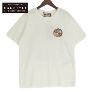 グッチ(Gucci)のグッチ ｘPALACEパレス【新品同様/国内正規/22AW】548334 XJE1C ダブルネームロゴプリント 半袖Tシャツ/ XS(Tシャツ/カットソー(半袖/袖なし))