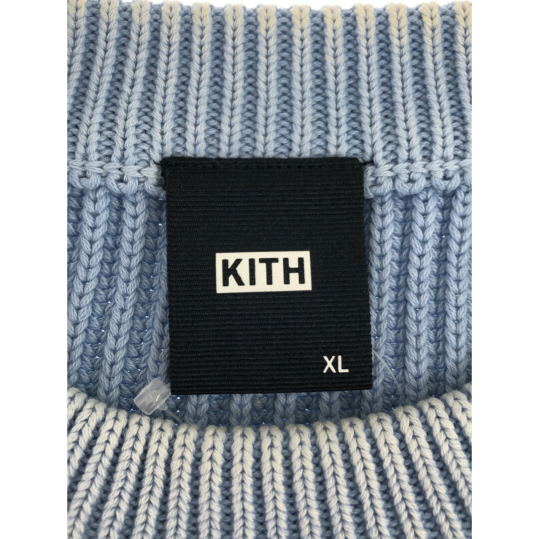 KITH キス 23SS Garment Dyed Meyer Knit Crewneck クルーネックニットセーター ブルー XL