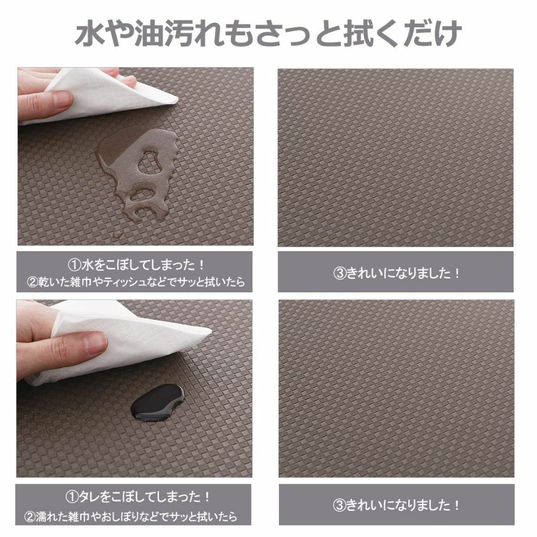 【色: ブラウン】Baibu Home キッチンマット 60×180cm 無地  インテリア/住まい/日用品のキッチン/食器(その他)の商品写真