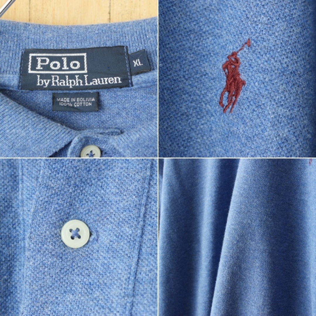 POLO RALPH LAUREN(ポロラルフローレン)のUSA Polo ポロ ラルフローレン 長袖ポロシャツ ブルーXL aw13 メンズのトップス(ポロシャツ)の商品写真