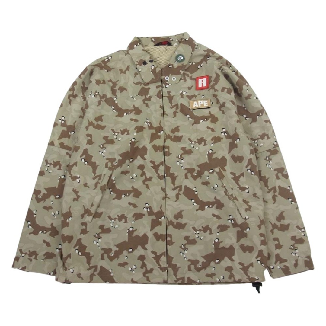 A BATHING APE アベイシングエイプ  ワッペン チョコチップカモ ミリタリー ジャケット カーキ系 M