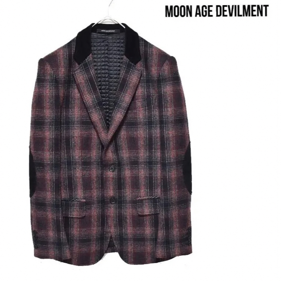 moonage devilment エルボーパッチ チェックテーラードジャケット-www