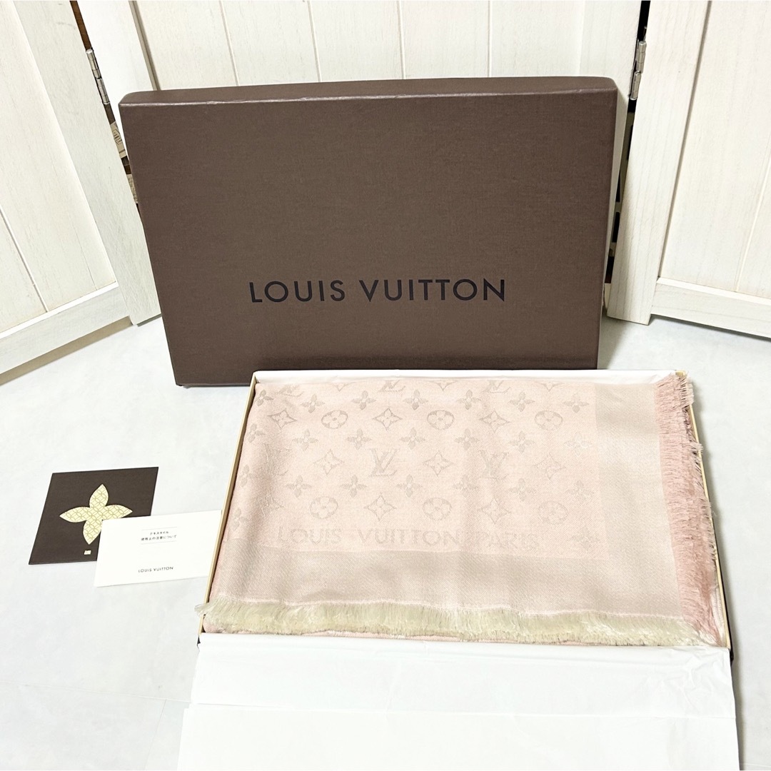 美品　LOUIS VUITTON  シルク　ウール　大判ストール　モノグラム