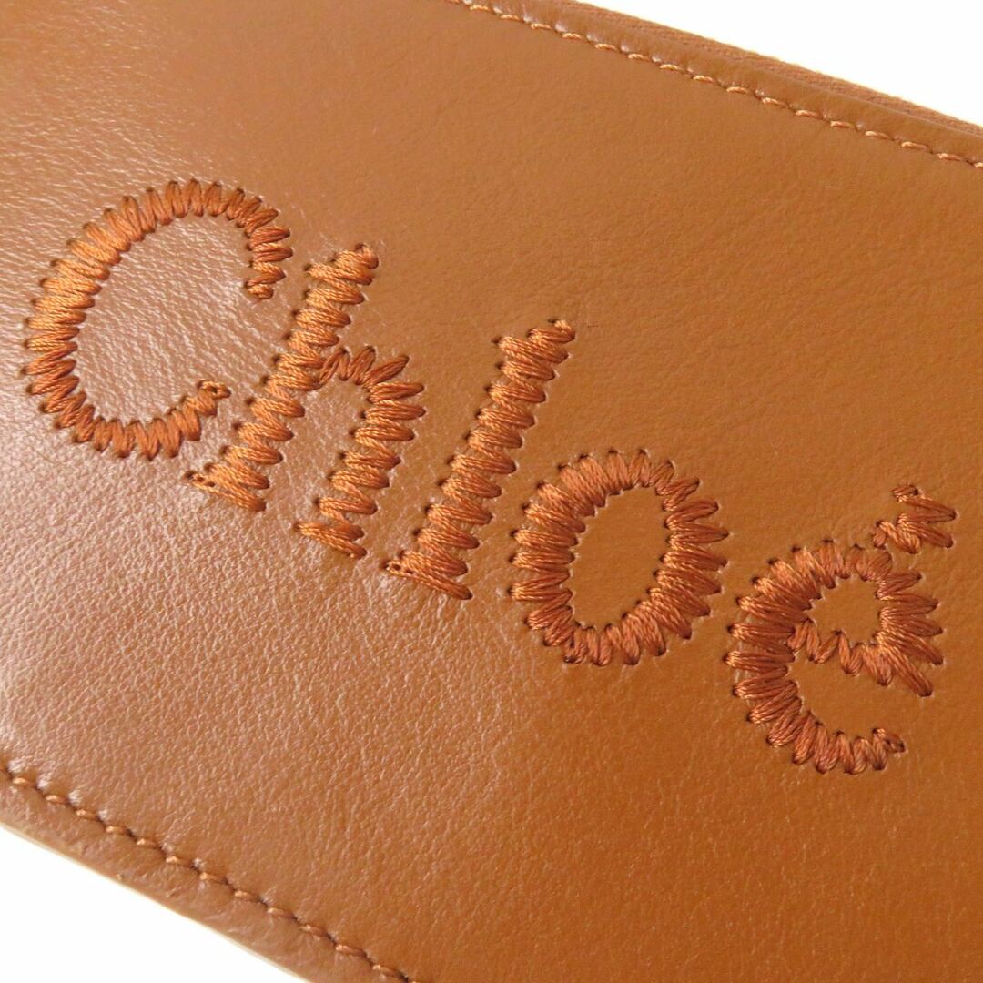 未使用品△Chloe クロエ CHLOE SENSE CHC23SP866I10 スモールパース カードホルダー L字ファスナー レザー コインケース ブラウン 箱・袋付