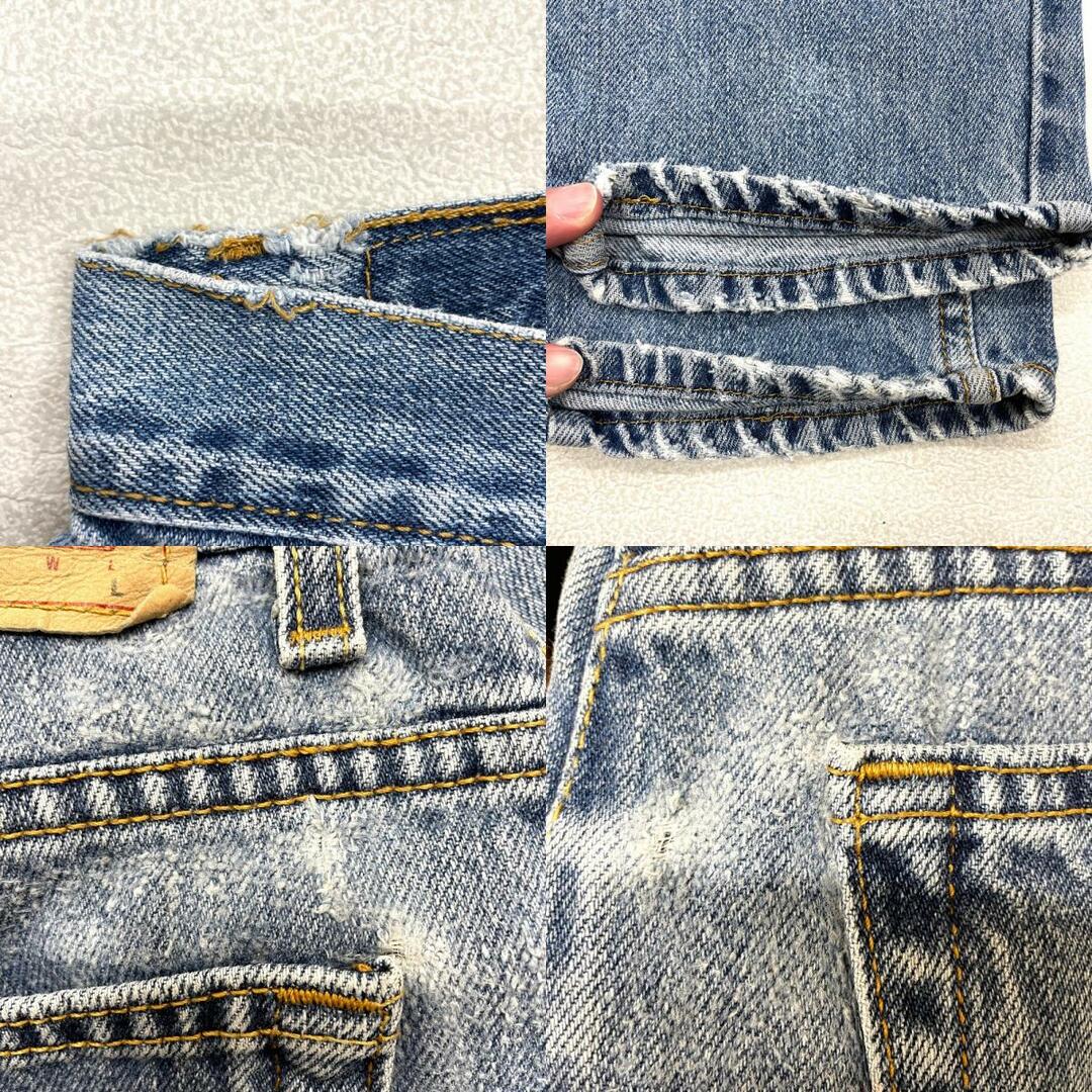 LOUIS VUITTON 2022AW Destroyed Carpenter Bell Bottom Denim 1AAHO6 ルイヴィトン デストロイカーペンターベルボトムデニムパンツ ジーンズ 花柄 総柄 モノグラム リペア加工 再構築 ボーダー ボタンフライ インディゴ サイズ33【230906】【新古品】【me04】