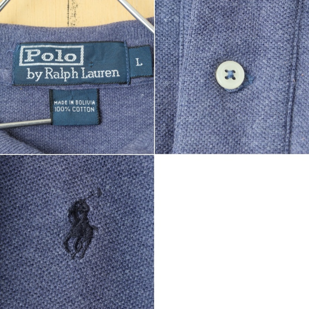 USA Polo ポロラルフローレン 長袖ポロシャツ ネイビーブルーL aw14