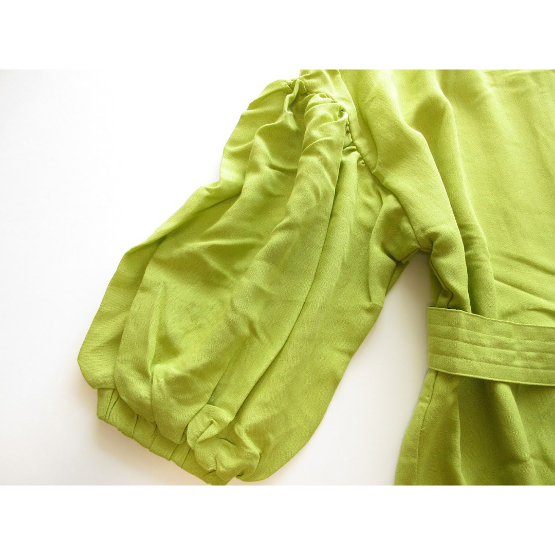 natural couture(ナチュラルクチュール)の新品natural couture ベルト付きボリューム袖ワンピース/yel レディースのワンピース(ロングワンピース/マキシワンピース)の商品写真