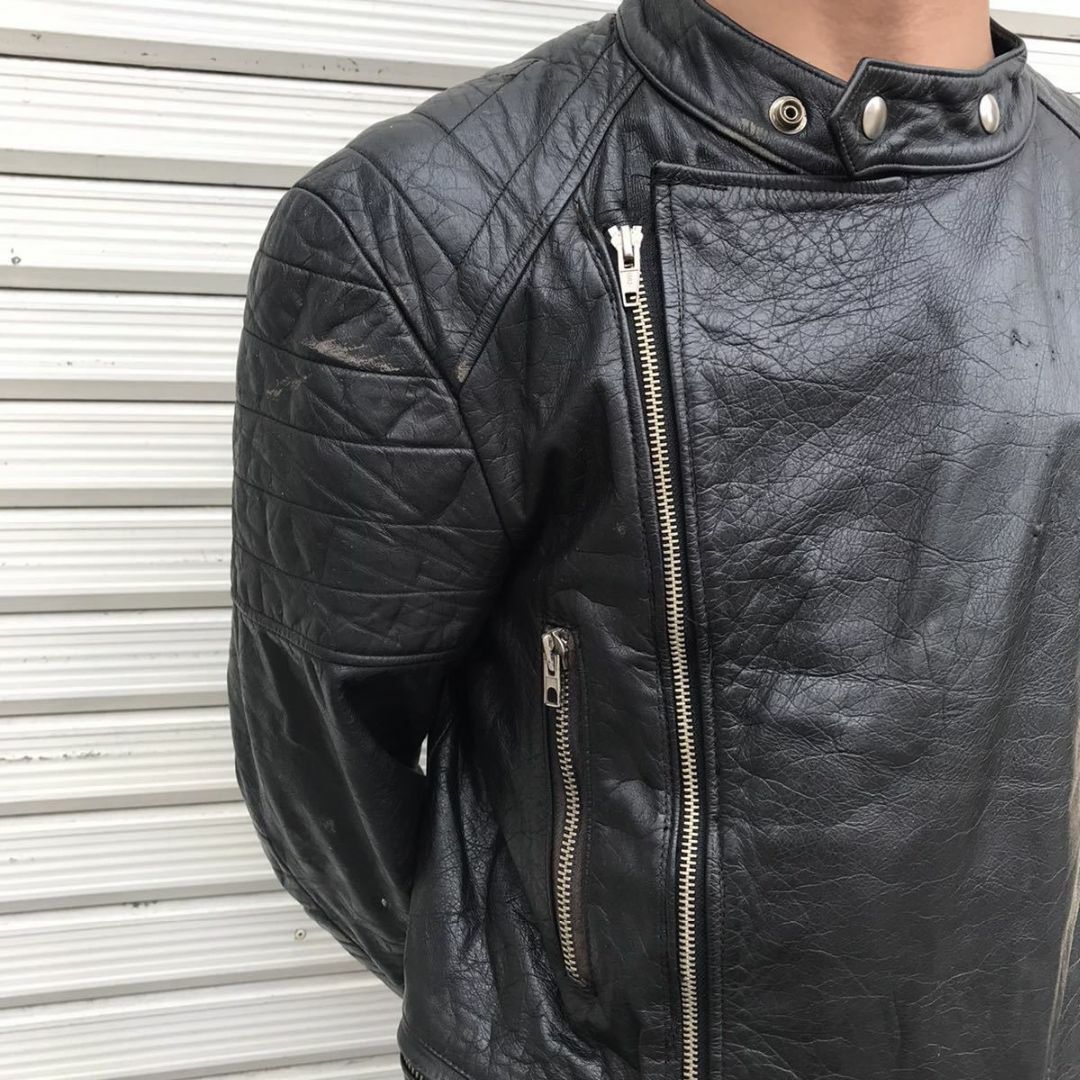 Harley Davidson(ハーレーダビッドソン)の1970s ベルギー製 Richa Leathers ユーロ シングル ライダー メンズのジャケット/アウター(ライダースジャケット)の商品写真