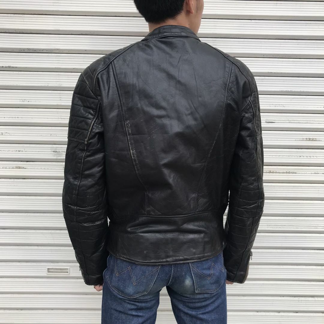 Harley Davidson(ハーレーダビッドソン)の1970s ベルギー製 Richa Leathers ユーロ シングル ライダー メンズのジャケット/アウター(ライダースジャケット)の商品写真