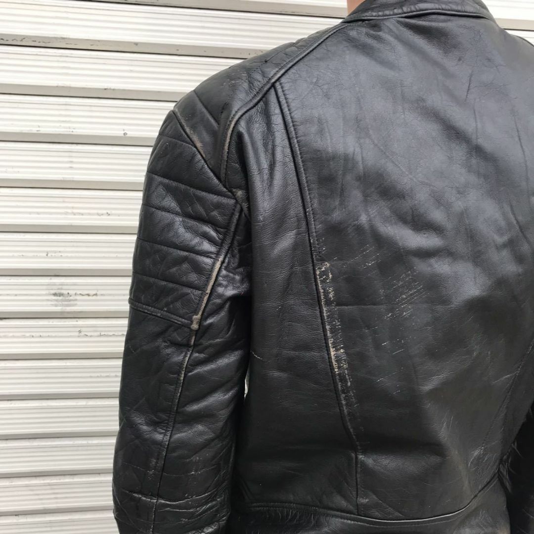 Harley Davidson(ハーレーダビッドソン)の1970s ベルギー製 Richa Leathers ユーロ シングル ライダー メンズのジャケット/アウター(ライダースジャケット)の商品写真