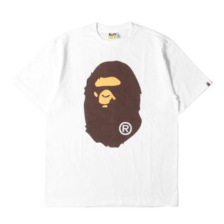 アベイシングエイプ(A BATHING APE)のA BATHING APE ア ベイシング エイプ Tシャツ サイズ：XL ビッグ 猿顔プリント ホワイト 白 トップス 半袖 クルーネック シンプル カジュアル ブランド【メンズ】【中古】(Tシャツ/カットソー(半袖/袖なし))