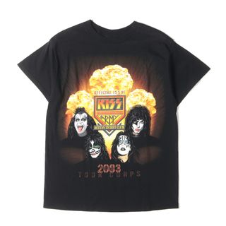 Vintage Rock Item ヴィンテージロックアイテム Tシャツ サイズ：M KISS キッス 2003 TOUR CORPS ツアー ARMY ACCESS TICKET CLUB 00s ブラック 黒 トップス 半袖 クルーネック シンプル カジュアル【メンズ】【中古】【美品】(Tシャツ/カットソー(半袖/袖なし))