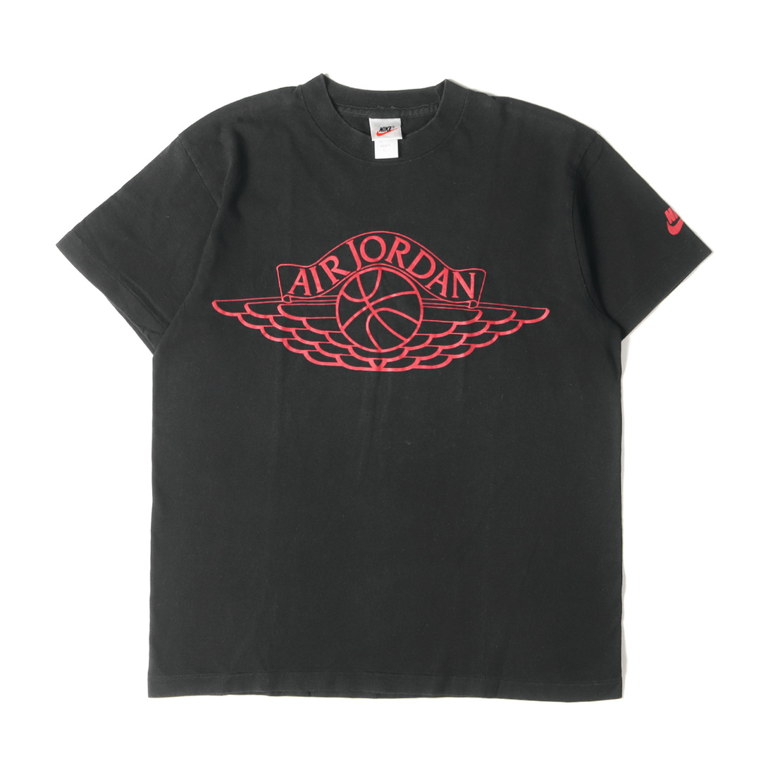 NIKE vintage ナイキ ヴィンテージ Tシャツ サイズ：L AIR JORDAN エアジョーダン ウイングロゴ 日本製 90s ブラック 黒 トップス 半袖 クルーネック シンプル カジュアル ブランド【メンズ】