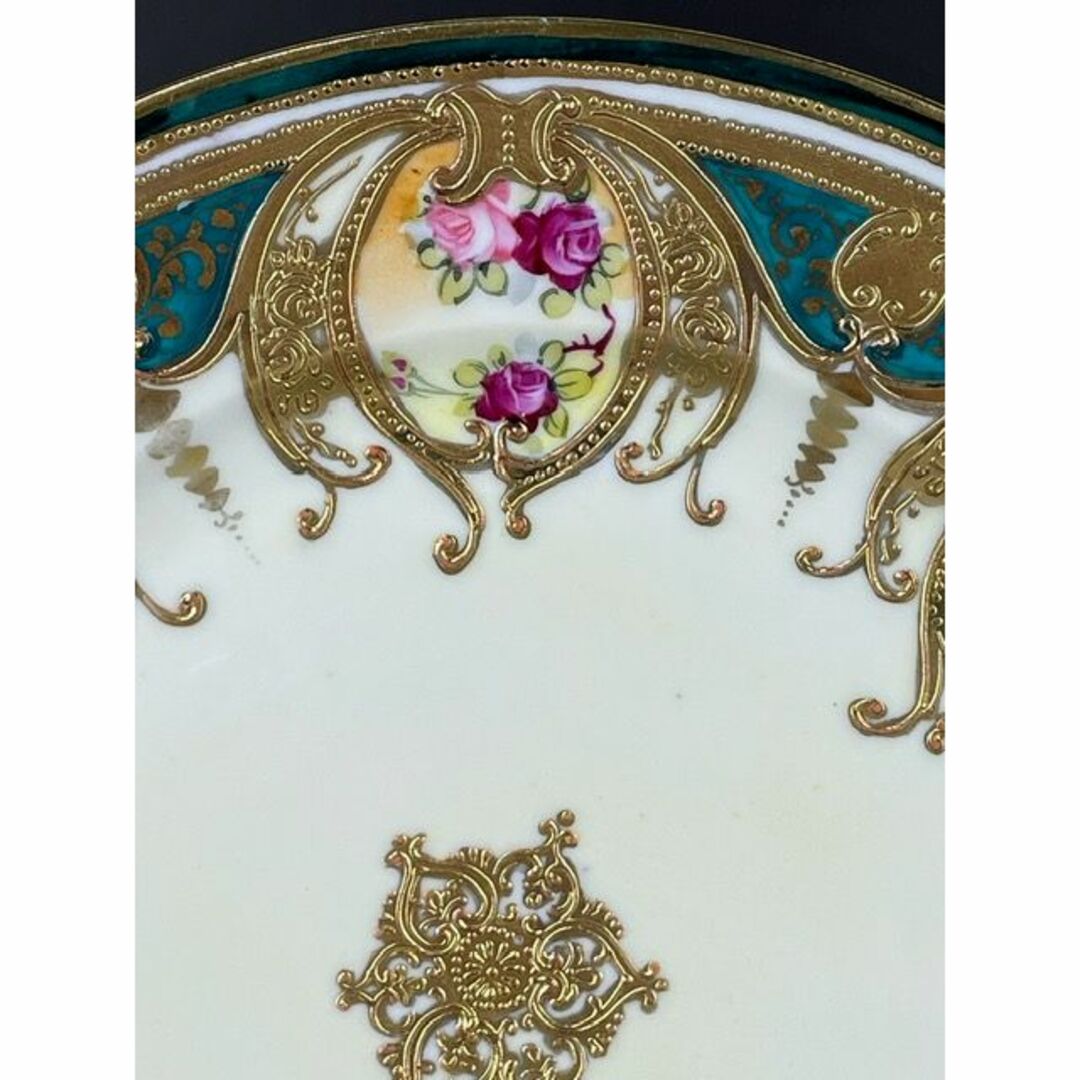 Noritake - オールドノリタケ 25.4㎝ 薔薇文金盛りプレート 大皿 Noritake - オールドノリタケ 25.4㎝ 薔薇文金盛りプレート 大皿