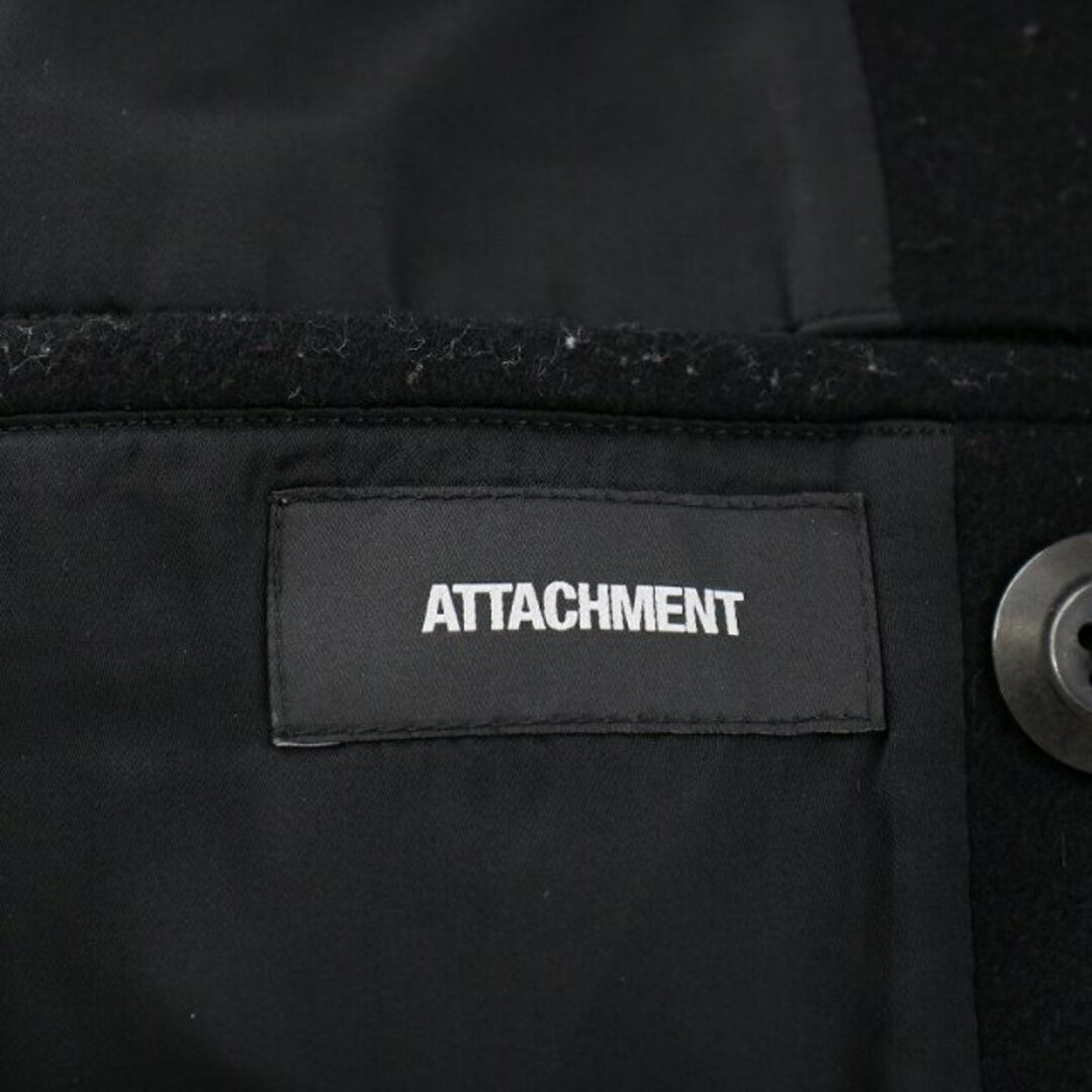 ATTACHIMENT(アタッチメント)のATTACHMENT ヘビーメルトン ピーコート Pコート ウール 1 S 黒 メンズのジャケット/アウター(ピーコート)の商品写真