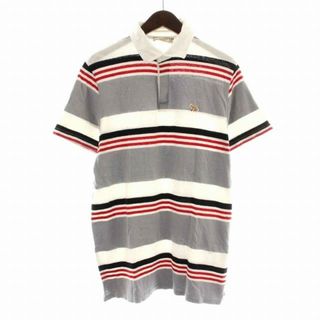 メゾンキツネ(MAISON KITSUNE')のMAISON KITSUNE ポロシャツ 半袖 L グレー マルチカラー(ポロシャツ)