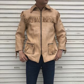 ラングラー(Wrangler)の60's USA Vintage Leather ヴィンテージ レザー フリンジ(レザージャケット)