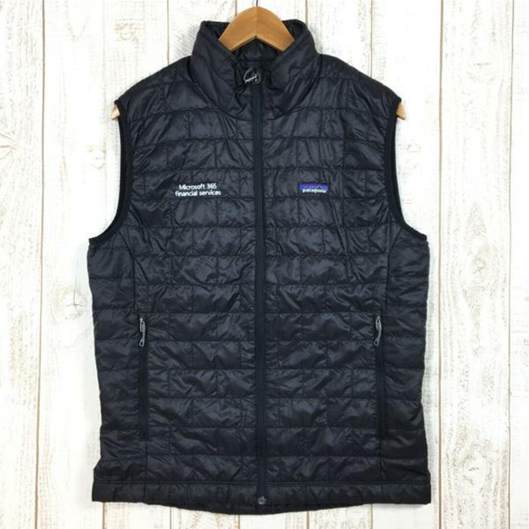 MENs M  パタゴニア ナノパフ ベスト NANO PUFF VEST プリマロフト ゴールド インサレーション Microsoft 365 financial services 企業刺繍 ユニフォーム PATAGONIA 84242 BLK Black ブラック系