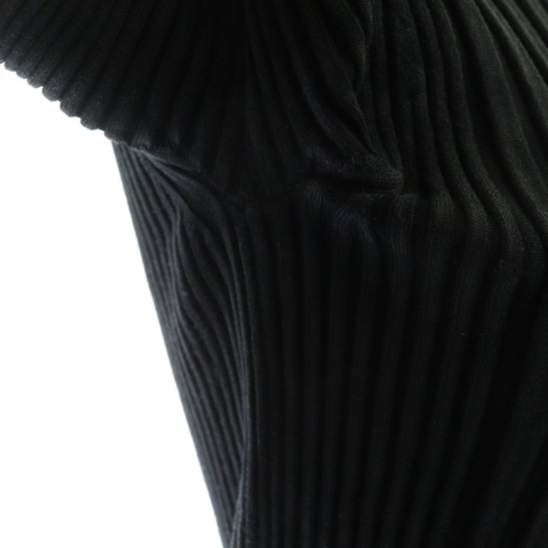 Cruciani(クルチアーニ)のクルチアーニ シルクモックネックリブニット カットソー 半袖 38 黒 ブラック レディースのトップス(ニット/セーター)の商品写真