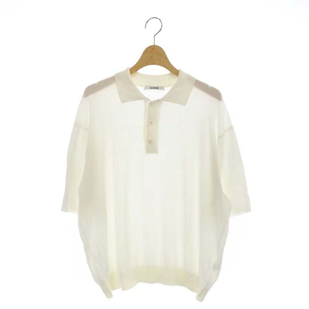 スローン SLOANE ニットポロシャツ 半袖 4 白 ホワイト /DF ■OS
