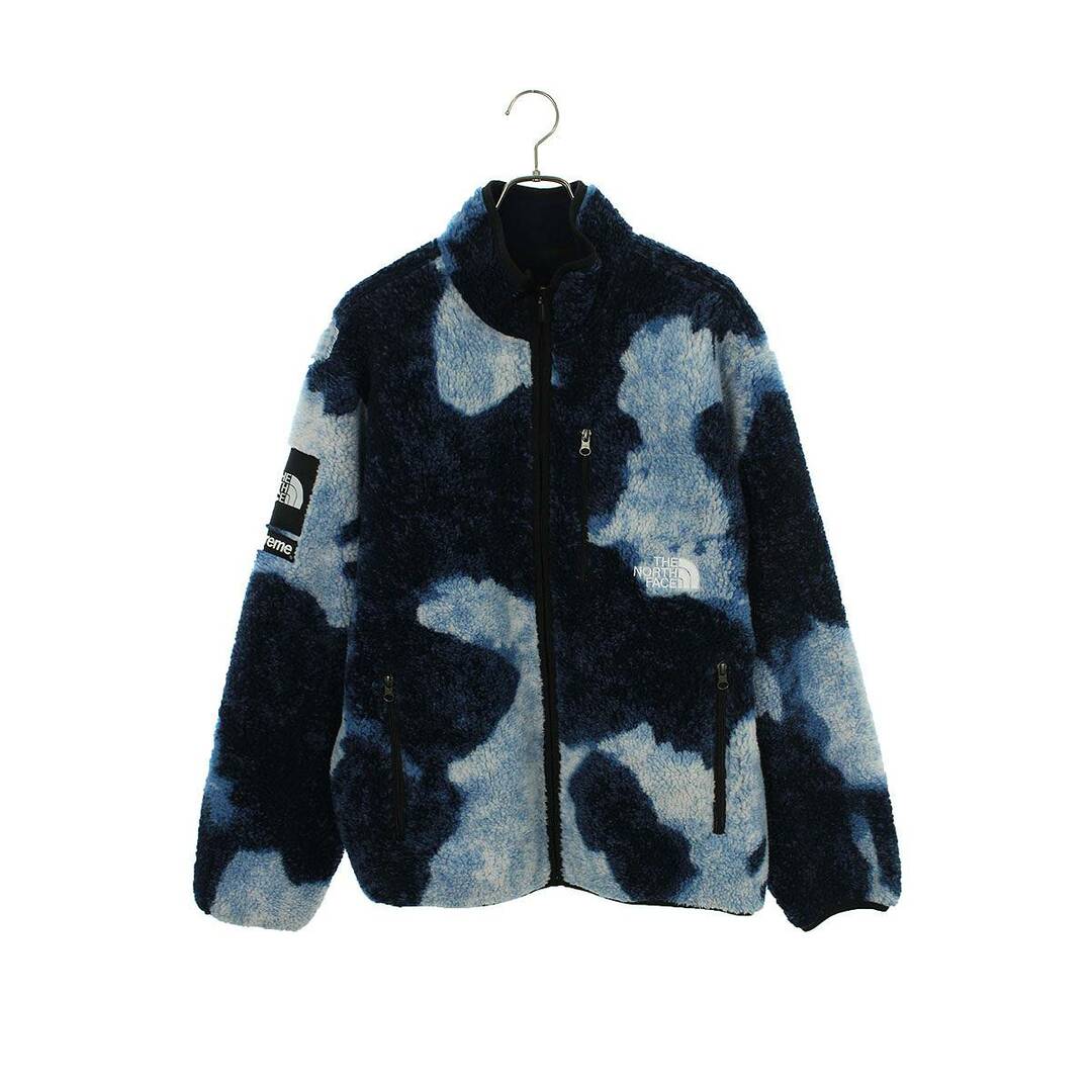 シュプリーム ×ノースフェイス THE NORTH FACE 21AW Bleached Denim Print Fleece Jacket タイダイフリースブルゾン メンズ L