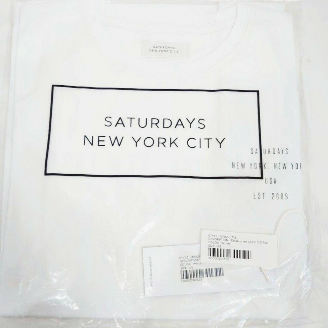 Saturdays NYC(サタデーズニューヨークシティ)の【XS】サタデーズニューヨークシティ 半袖Tシャツ Chest 白 メンズのトップス(Tシャツ/カットソー(半袖/袖なし))の商品写真