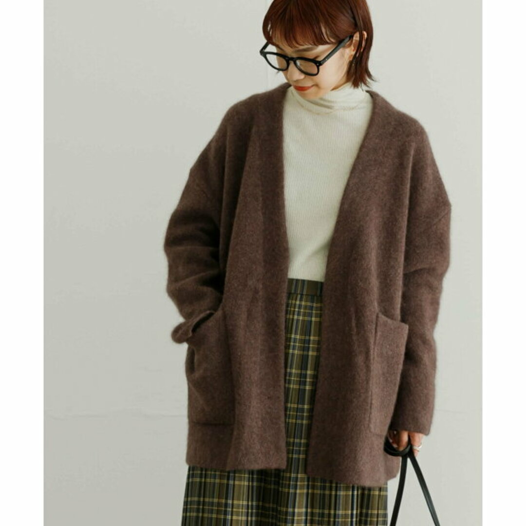 URBAN RESEARCH(アーバンリサーチ)の【BROWN】FLUFFYダブルフェイスガウンカーディガン レディースのトップス(カーディガン)の商品写真