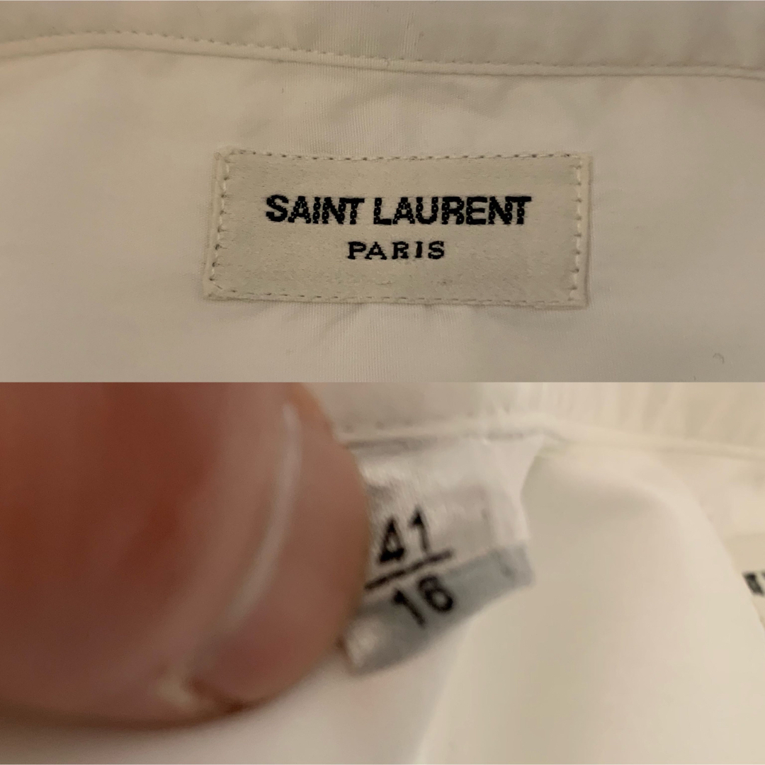 SAINT LAURENT PARIS エディ期 ITALY製 切替ドレスシャツ