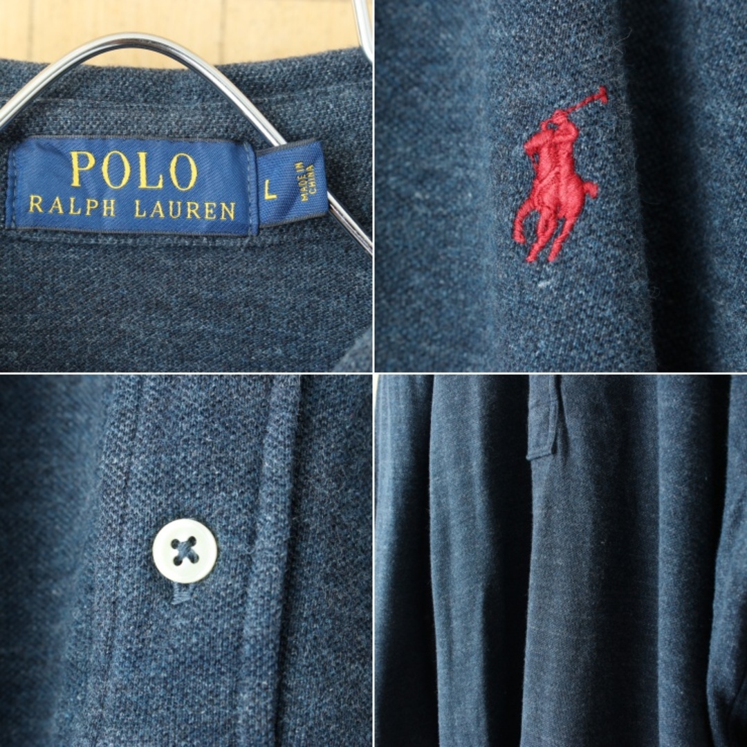 POLO RALPH LAUREN(ポロラルフローレン)のUSA Polo ポロラルフローレン 長袖ポロシャツ ネイビーブルーL aw15 メンズのトップス(ポロシャツ)の商品写真