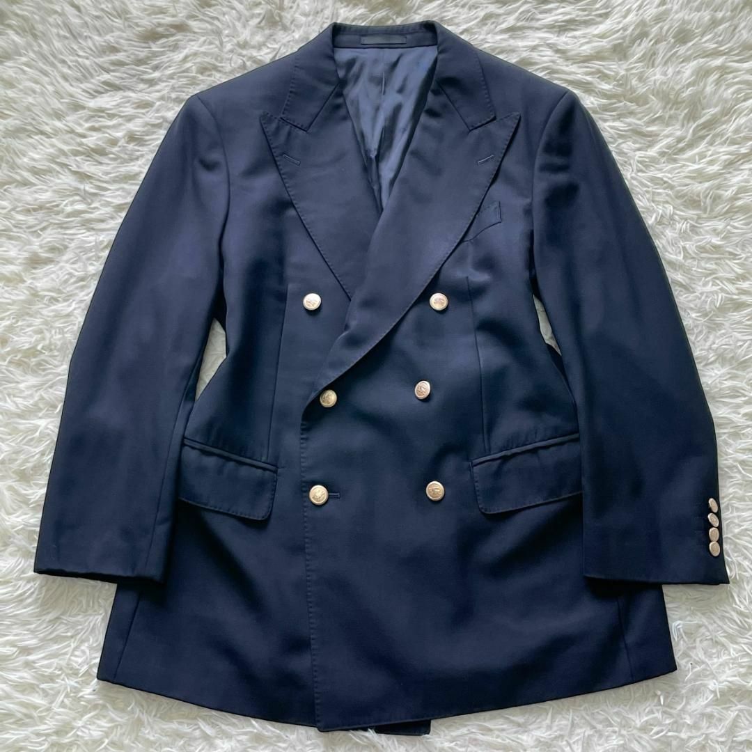 Burberrys´ カシミヤ100% ダブルジャケット 紺ブレ 金ボタン 11-