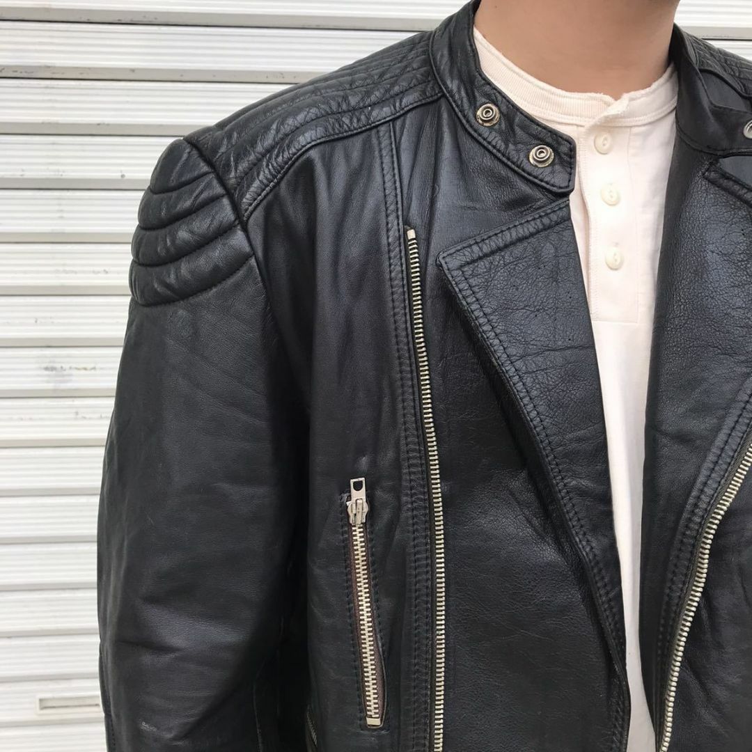 Harley Davidson(ハーレーダビッドソン)の70s French Vintage ユーロ フレンチ ライダース ジャケット  メンズのジャケット/アウター(ライダースジャケット)の商品写真