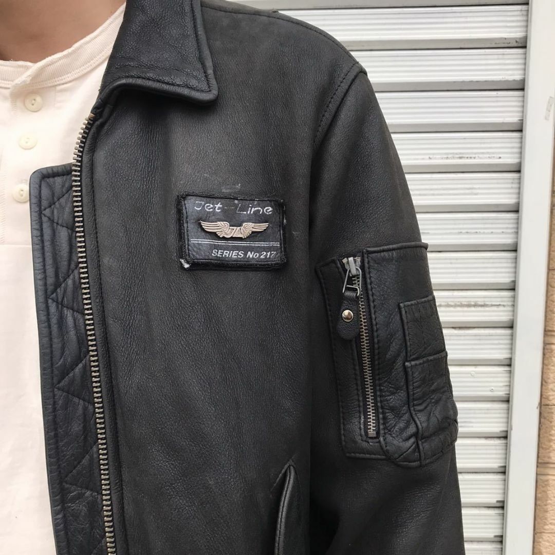 MILITARY - 80s ECHTES LEDER ユーロ ヴィンテージ MA-1 レザー の通販