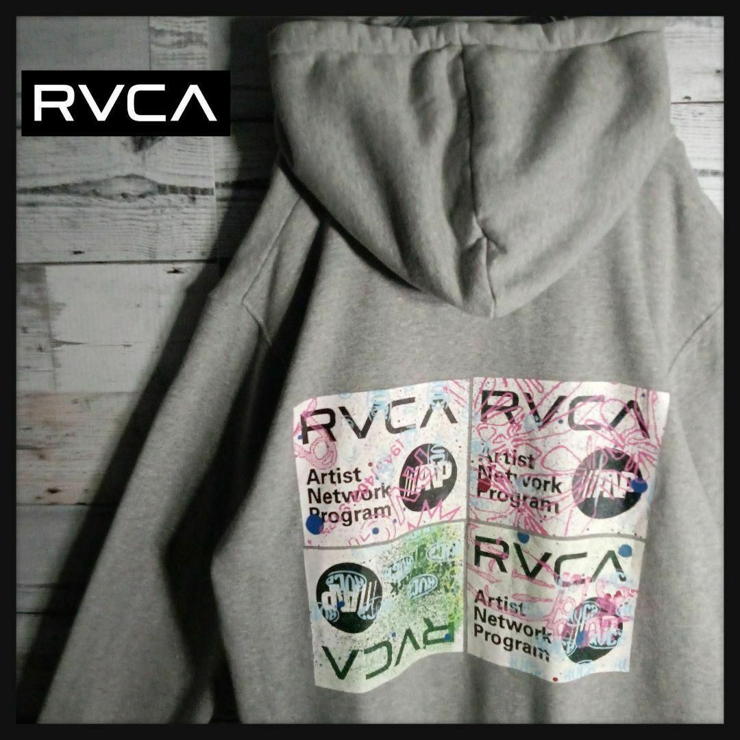 RVCA - 【希少デザイン】ルーカ☆バックビッグロゴ入りパーカー