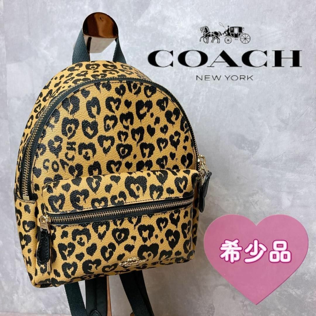 希少 COACH レオパード ヒョウ柄 ミニリュック バックパック-