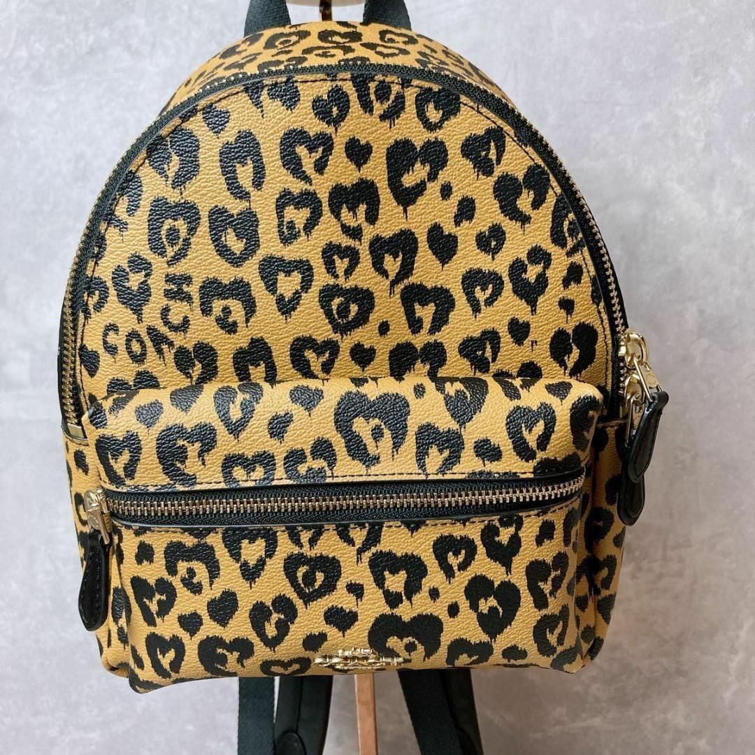 新品 COACH ヒョウ柄 レオパード シグネチャー ミニリュック リュック