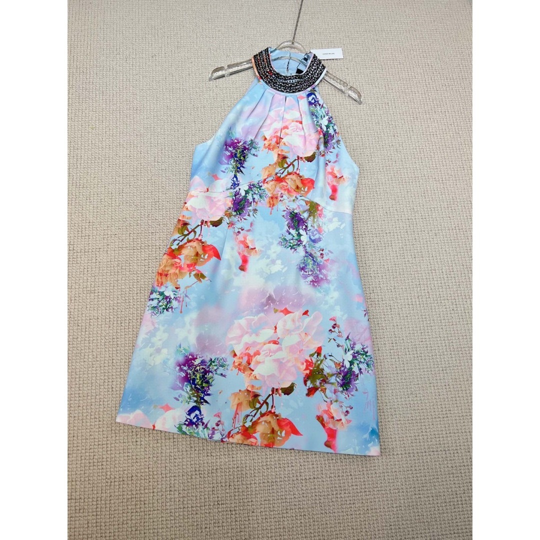 Karen Millen - ❤️ Karen Millen新作 新品 ブルー 花柄ワンピース