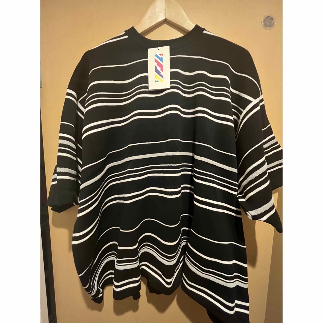 is-ness KNITTED FLASH BORDER T-SHIRT - Tシャツ/カットソー(半袖/袖なし)