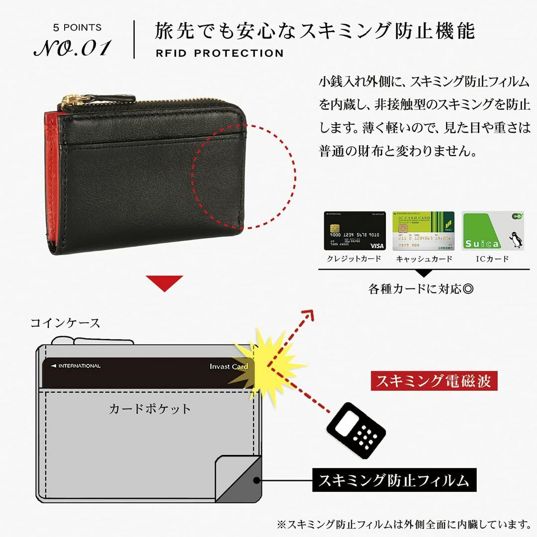 【在庫処分】BLUE SINCERE（ブルーシンシア） 小銭入れ RFID 本革 3