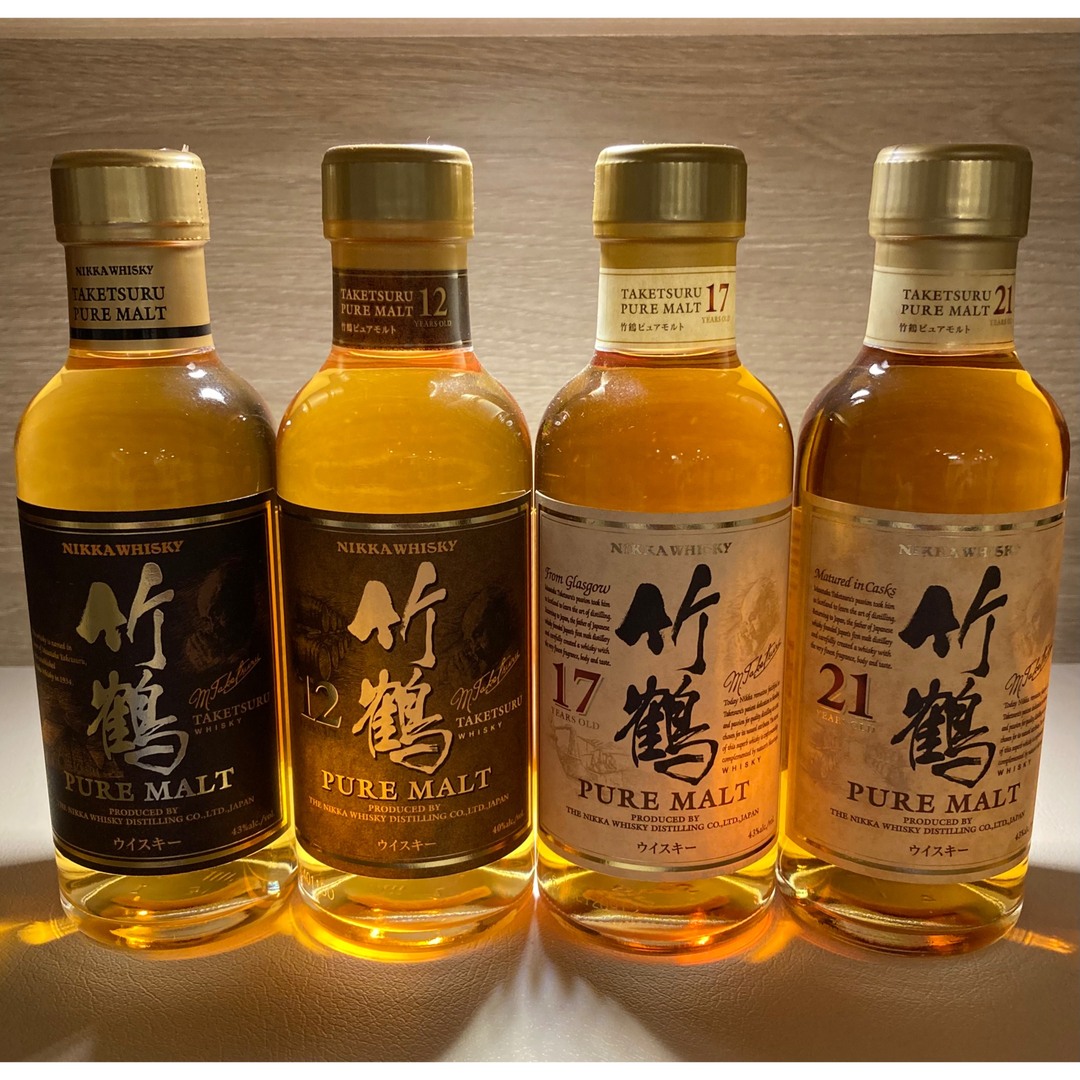 ニッカウヰスキー(ニッカウイスキー)の竹鶴21年、17年、12年、NV   180ml 食品/飲料/酒の酒(ウイスキー)の商品写真